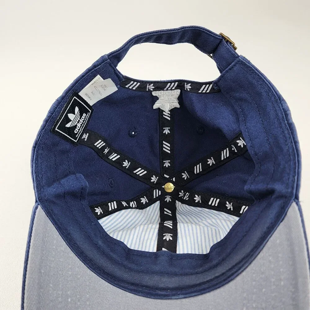 Adidas Originals Trefoil Dad Hat Navy Blue Strapback Cotton Baseball Cap